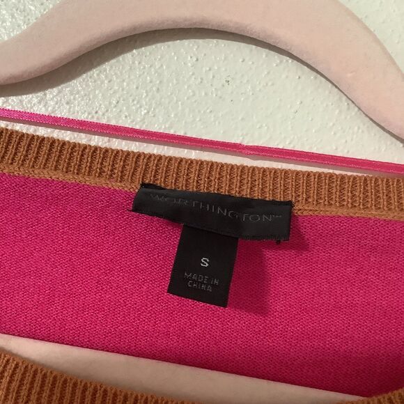 Colorful Colorblock Preppy Academic Knit Autumn Fall Casual 3/4 Sleeve Sweater S - Picture 3 of 9